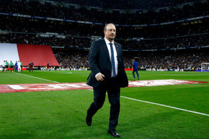 MADRID, SPAIN - NOVEMBER 21: Head coach Rafael Benitez of Real Madrid CF leaves the pitch prior to start the La Liga match between Real Madrid CF and FC Barcelona at Estadio Santiago Bernabeu on November 21, 2015 in Madrid, Spain. (Photo by Gonzalo Arroyo Moreno/Getty Images)