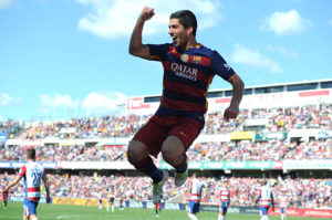 during the La Liga match between Granada and Barcelona at Estadio Nuevo Los Carmenes on May 14, 2016 in Granada, Spain.