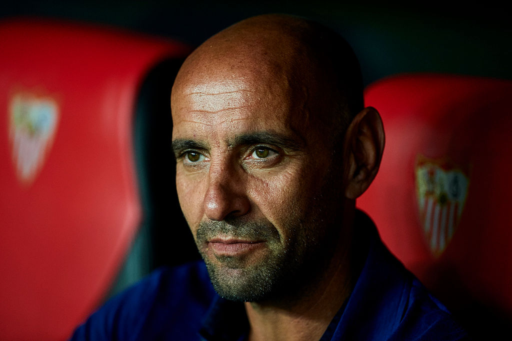 SEVILLE, SPAIN - AUGUST 14:  sports director of Sevilla FC Ramon Rodriguez "Monchi" looks on prior to the match between Sevilla FC vs FC Barcelona as part of the Spanish Super Cup Final 1st Leg  at Estadio Ramon Sanchez Pizjuan on August 14, 2016 in Seville, Spain.  (Photo by Aitor Alcalde/Getty Images)