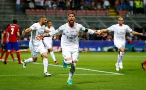 during the UEFA Champions League Final match between Real Madrid and Club Atletico de Madrid at Stadio Giuseppe Meazza on May 28, 2016 in Milan, Italy.
