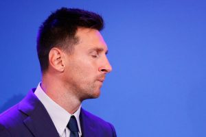 Lionel Messi of Barcelona Press Conference