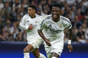 Vinícius ja Kylian Mbappé maalinteossa La Ligassa aop_vinicius20241105